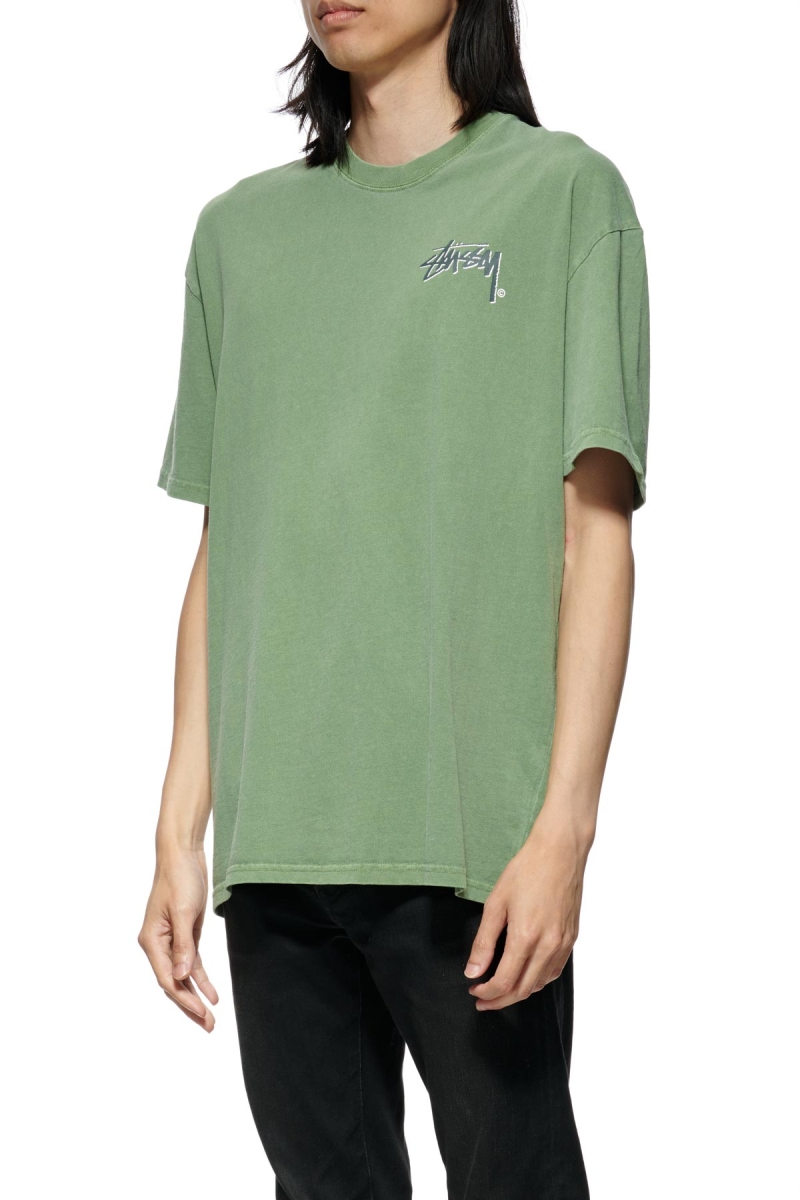 Green Men's Stussy Shadow Stock SS T Shirts | AU0000265