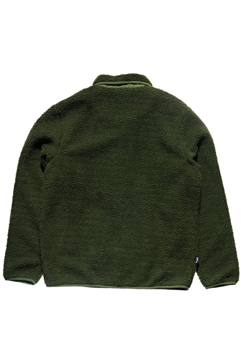 Green Men's Stussy Sherpa Button Down Jackets | AU0000358