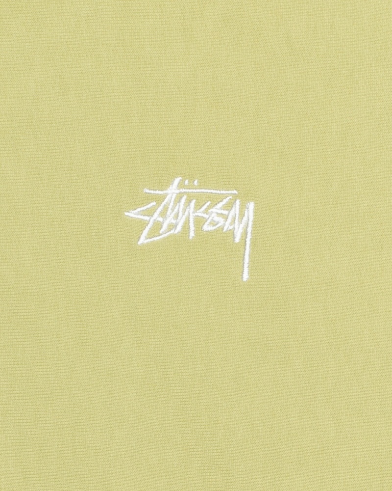 Green Men's Stussy Stock Logo Zip Hoodies | AU0000081