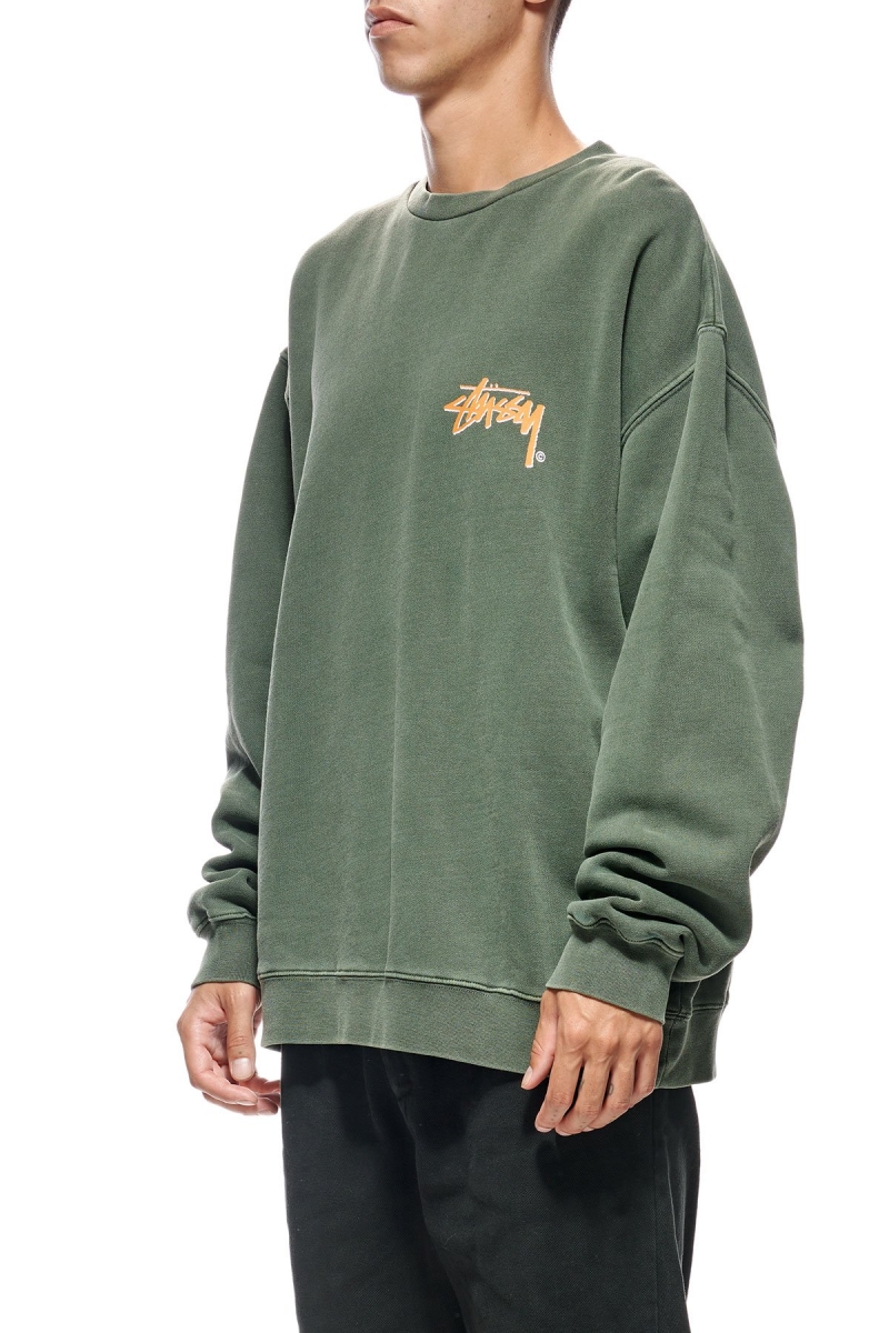 Green Men's Stussy Stock Shadow Crew Sweaters | AU0000854