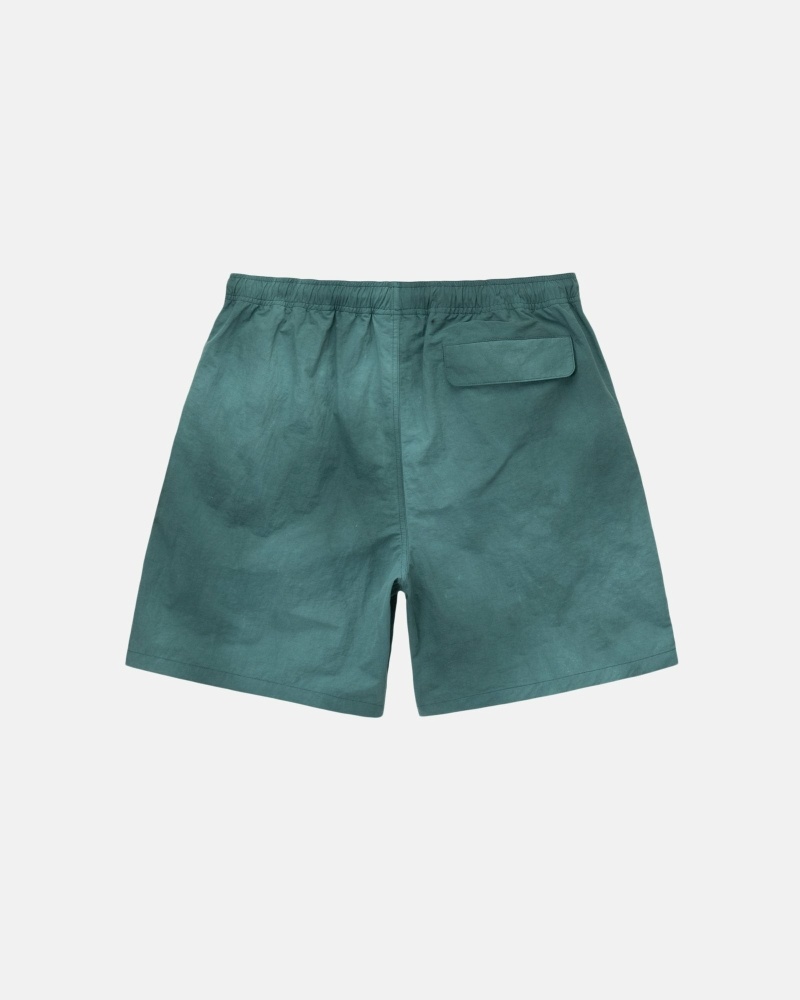 Green Men's Stussy Wave Dye Nylon Short Shorts | AU0000714