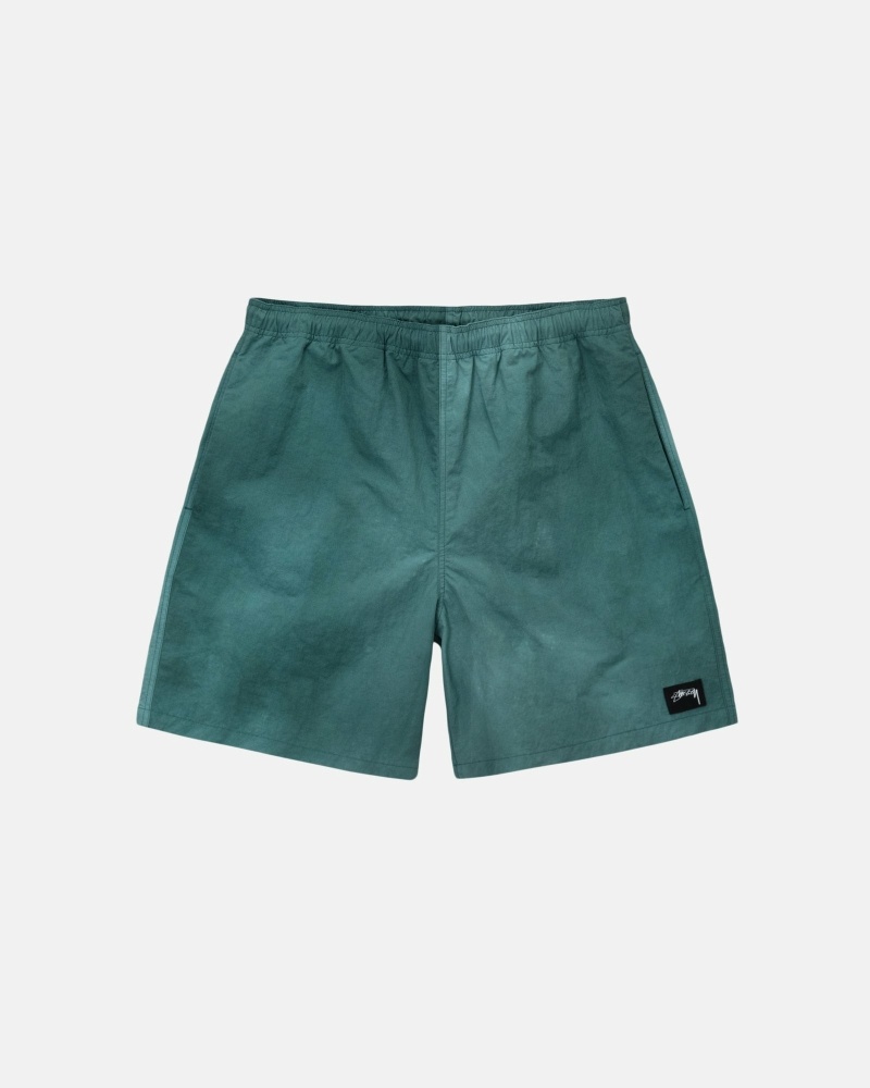 Green Men\'s Stussy Wave Dye Nylon Short Shorts | AU0000714