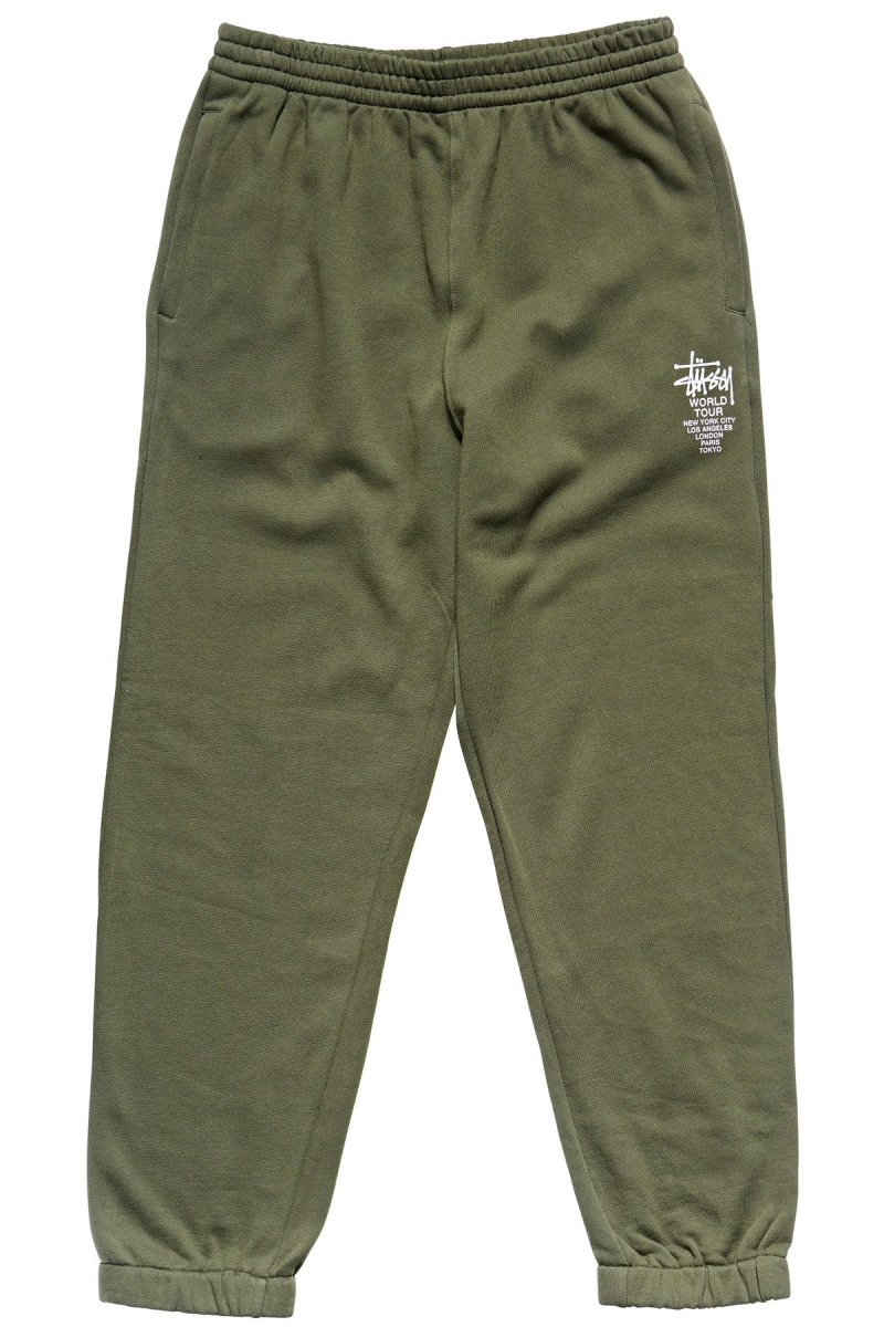 Green Men\'s Stussy World Tour Track Pants | AU0001013