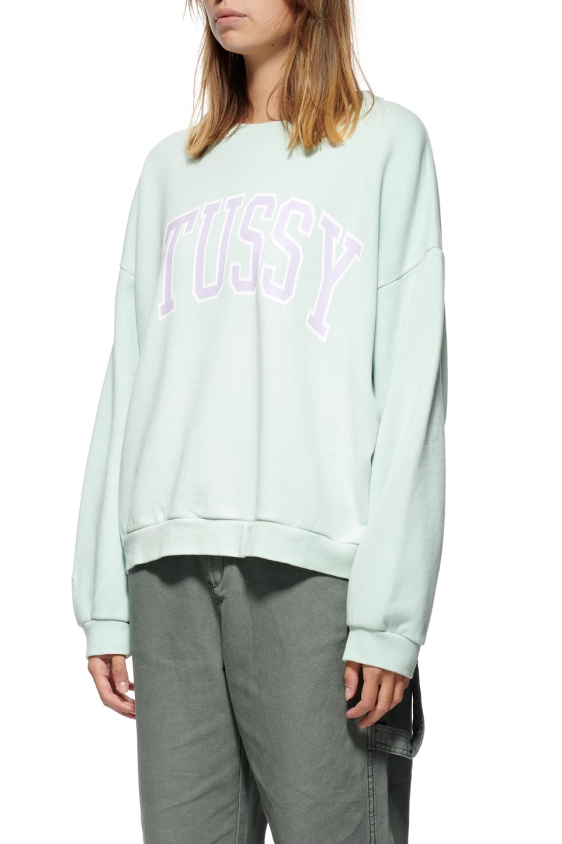 Green Women's Stussy Campus OS Crew Sweaters | AU0000822