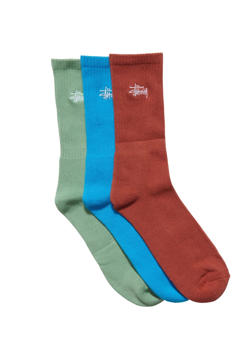 Green Women\'s Stussy Graffiti (3 Pack) Socks | AU0000722