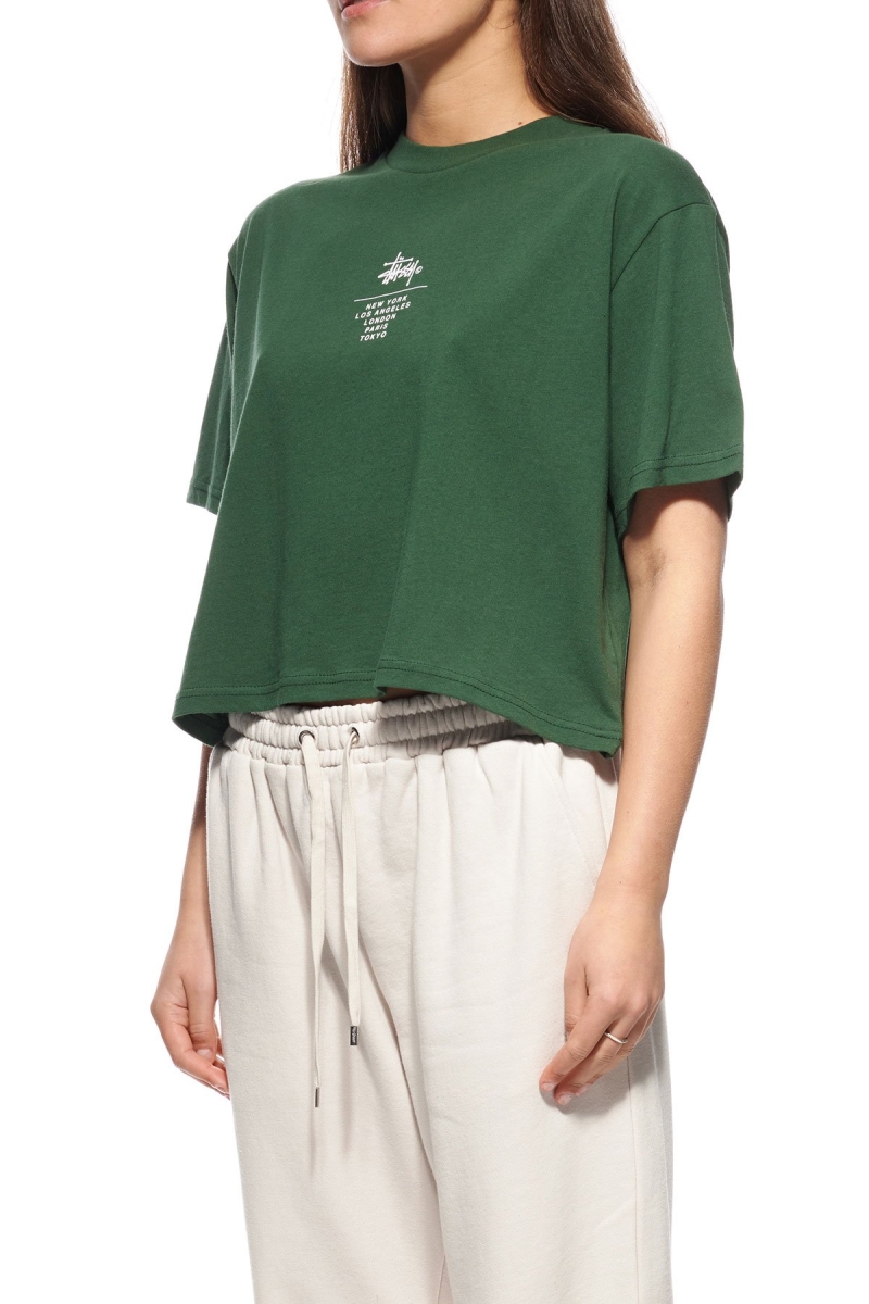 Green Women's Stussy Graffiti Boxy T Shirts | AU0000177