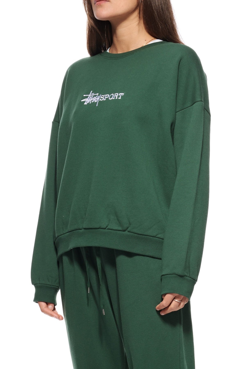 Green Women's Stussy Sport OS Crew Sportswear | AU0000787