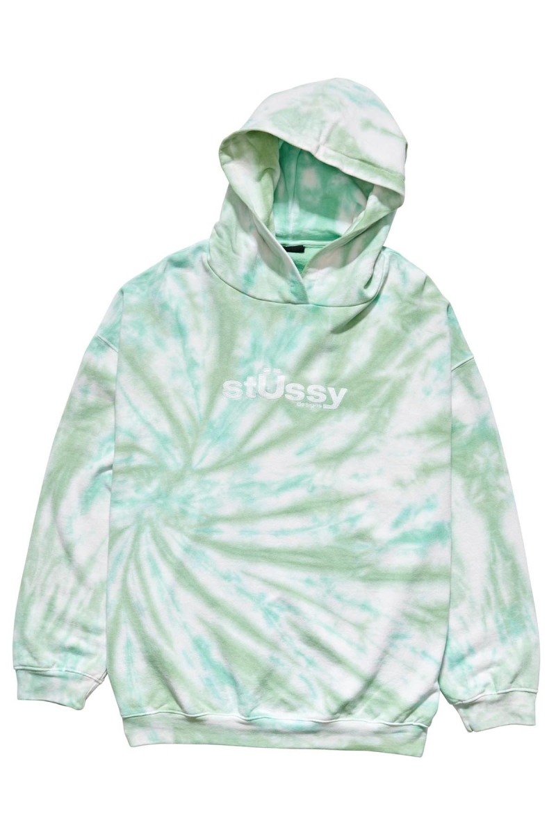 Green Women\'s Stussy Warped Tie Dye Hood Sportswear | AU0000804