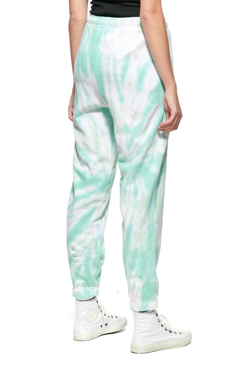 Green Women's Stussy Warped Tie Dye Track Pants | AU0001010