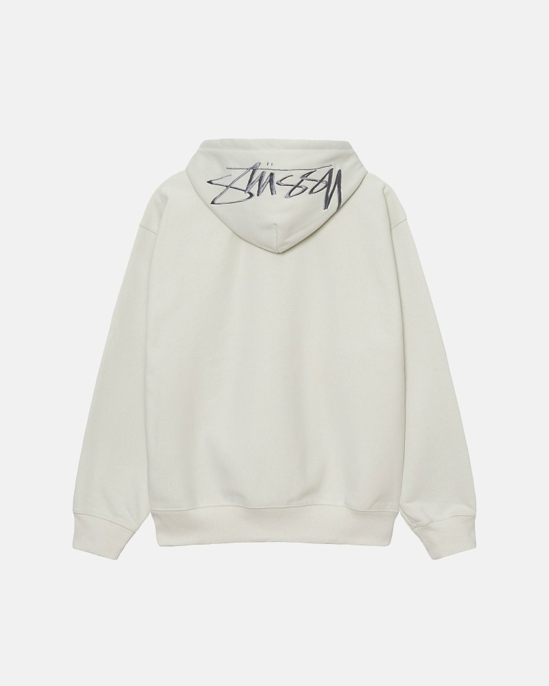 Grey Men\'s Stussy Back Applique Hoodies | AU0000004