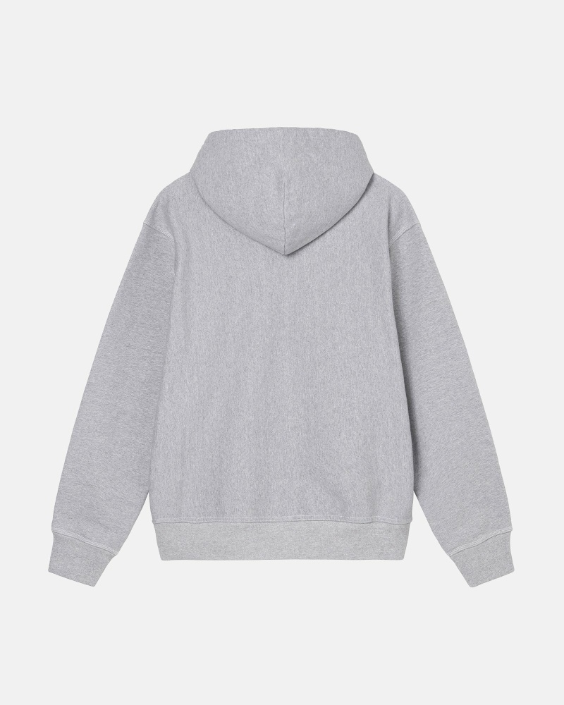 Grey Men's Stussy Contrast Stitch Label Hoodies | AU0000031