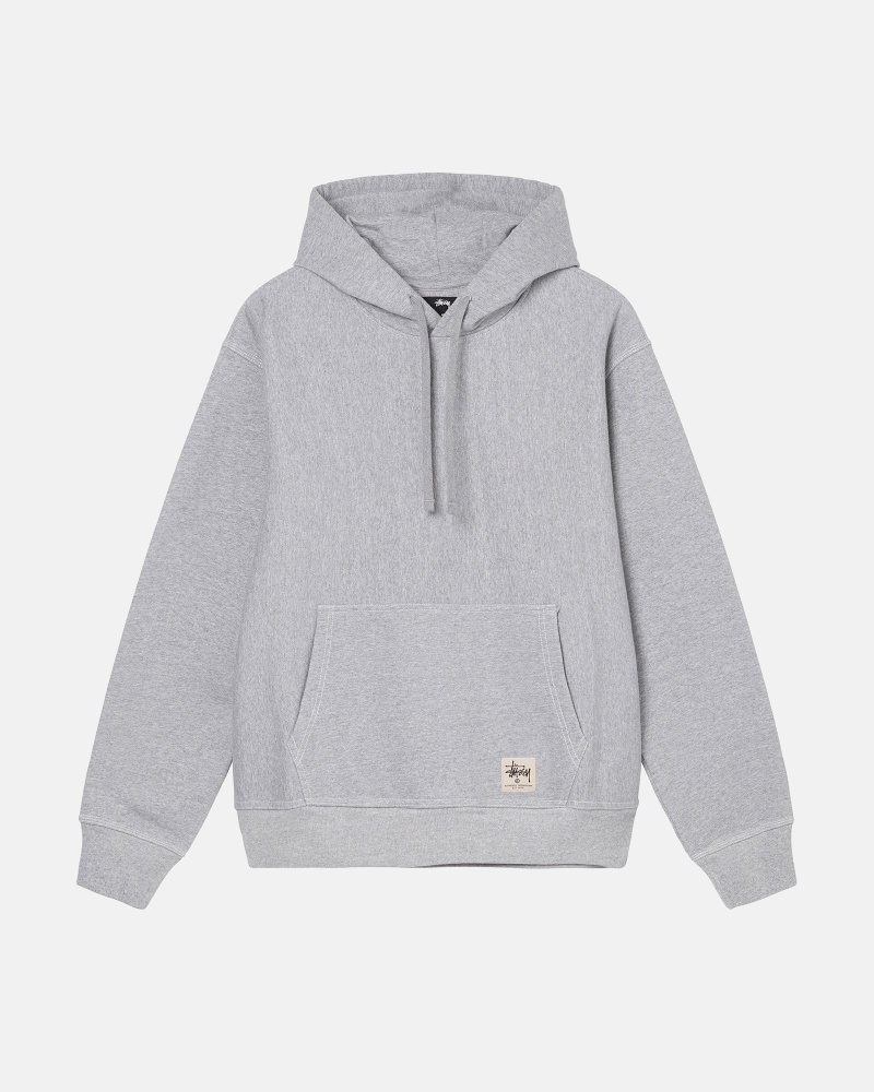 Grey Men\'s Stussy Contrast Stitch Label Hoodies | AU0000031