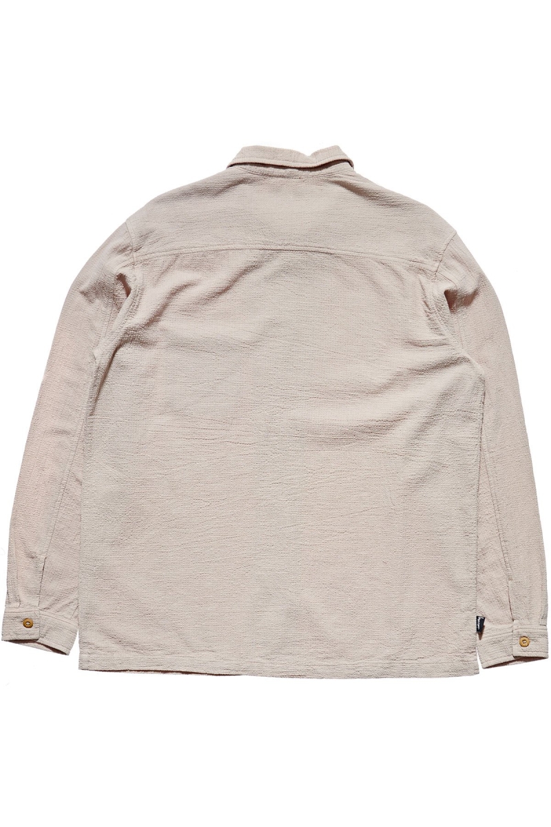 Grey Men's Stussy Grid Seersucker LS Shirts | AU0000310