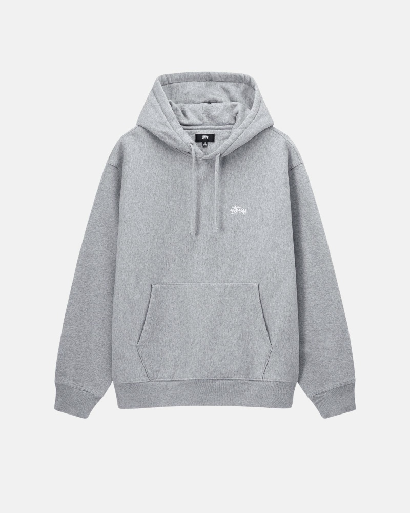 Grey Men\'s Stussy Stock Logo Hoodies | AU0000077