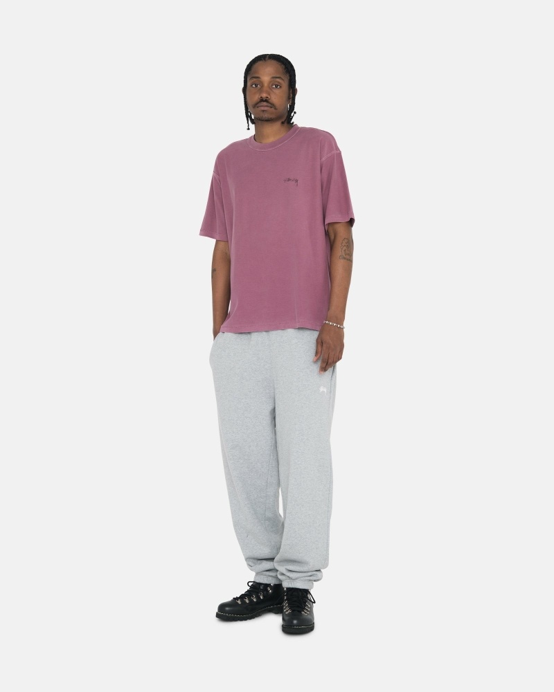 Grey Men's Stussy Stock Logo Sweatpants | AU0000888