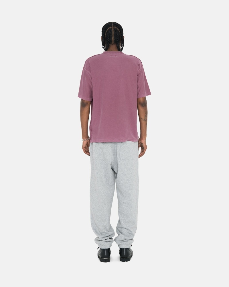 Grey Men's Stussy Stock Logo Sweatpants | AU0000888