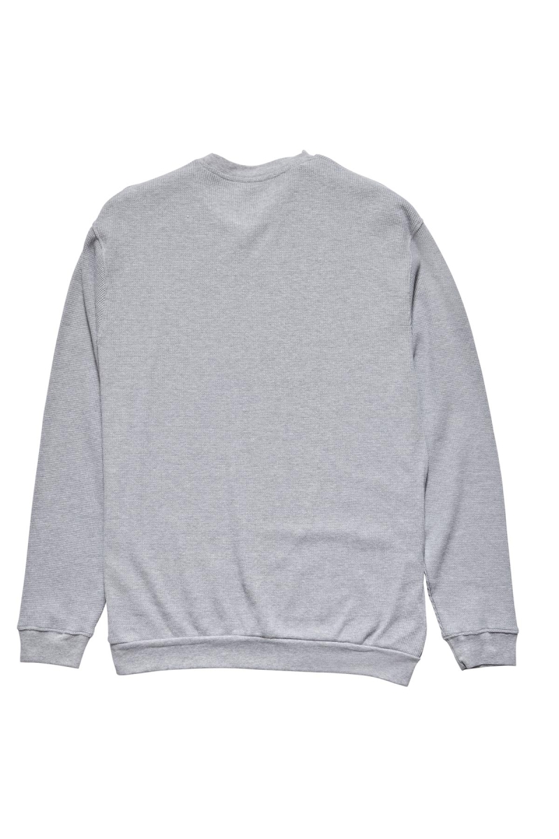 Grey Men's Stussy Workwear Waffle Crew Sweaters | AU0000865