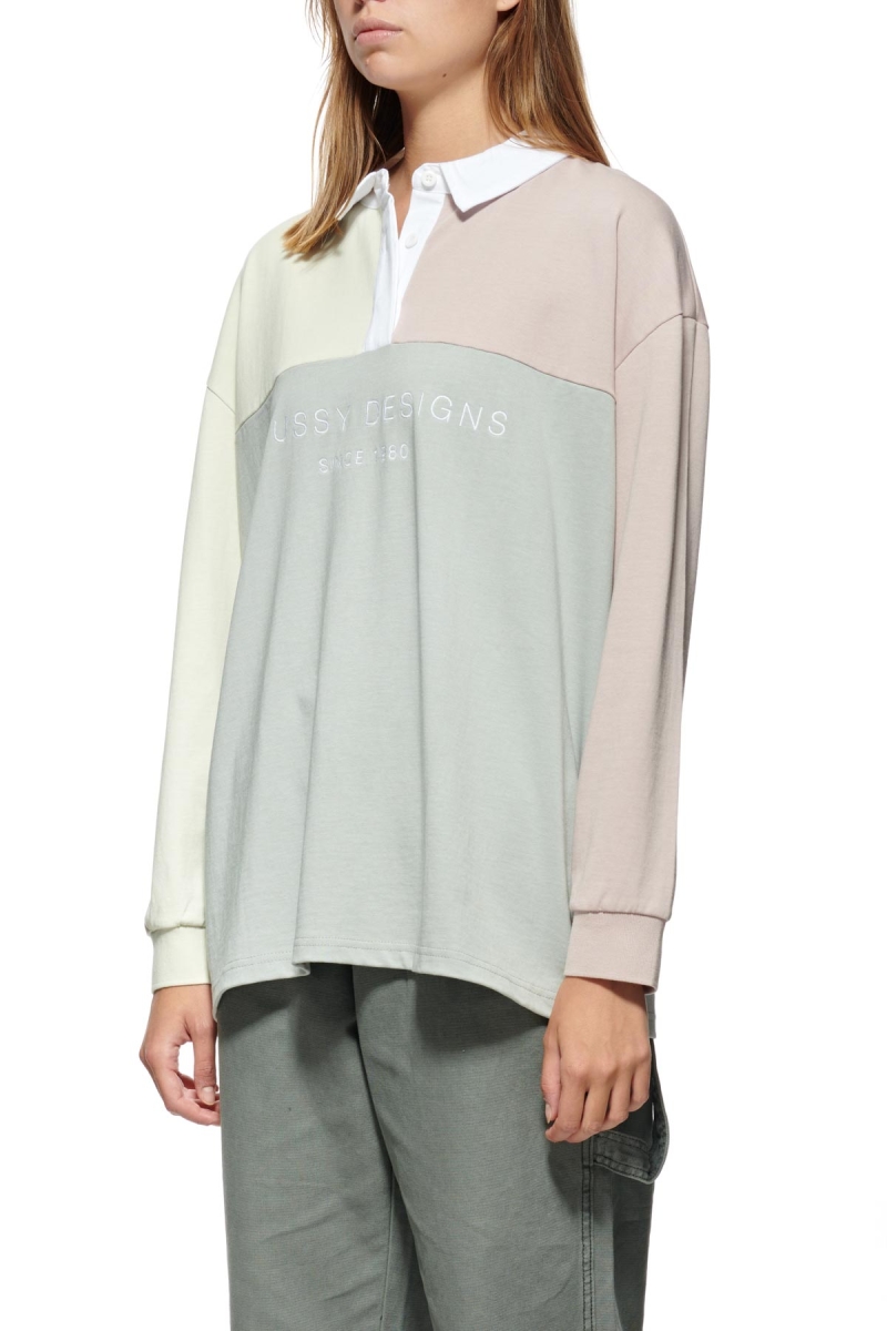 Grey Women's Stussy Hazel Panelled Rugby Shirts | AU0000313