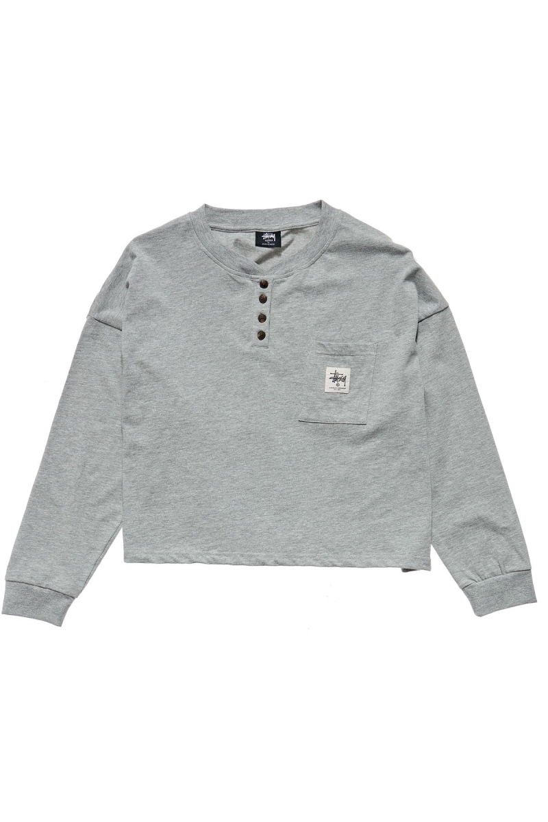 Grey Women\'s Stussy Jerome Henley Sportswear | AU0000772