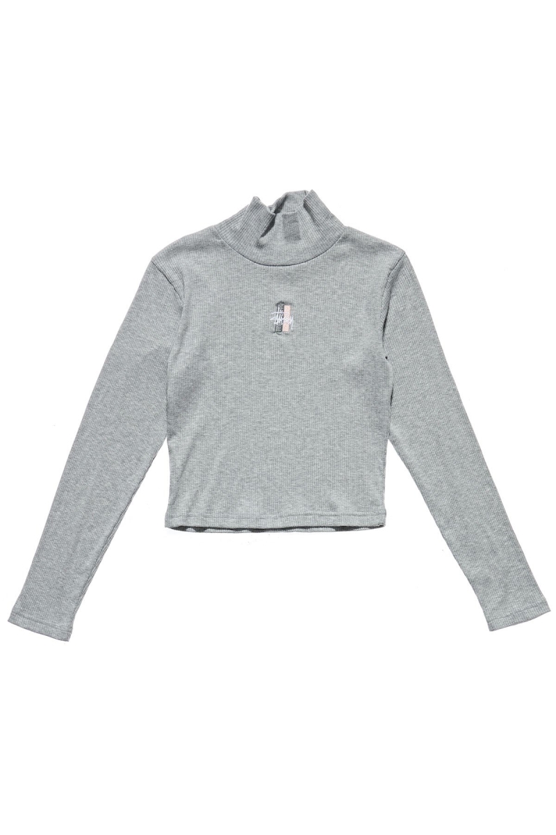 Grey Women\'s Stussy Leigh Turtleneck Sweatshirts | AU0000933