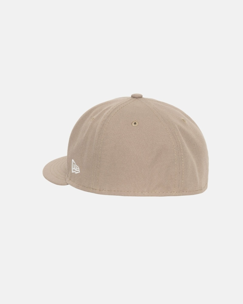 Khaki Men's Stussy Authentic New Era Caps | AU0000375