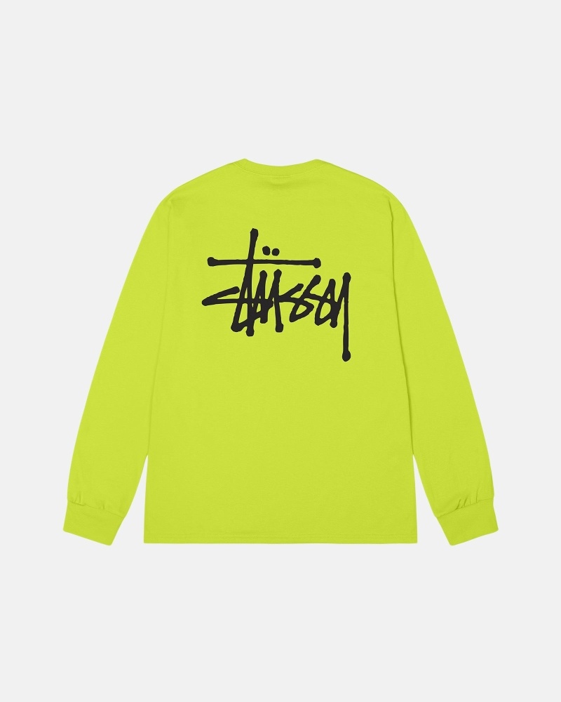 Light Green Men\'s Stussy Basic Ls T Shirts | AU0000100