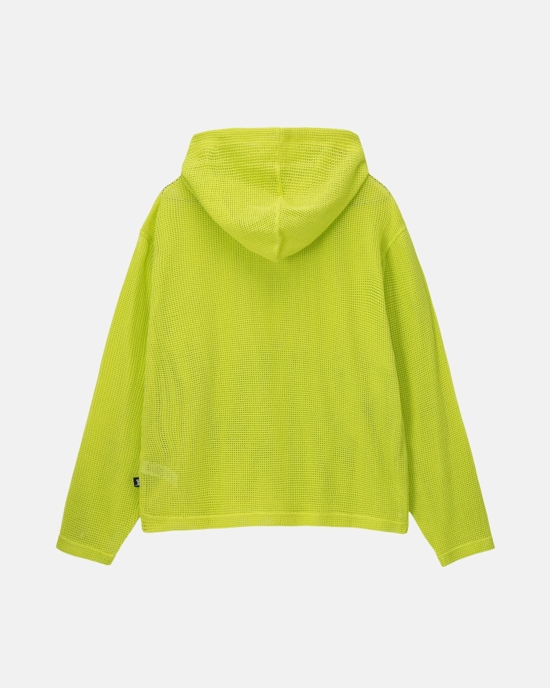 Light Green Men's Stussy Cotton Mesh Hoodies | AU0000033