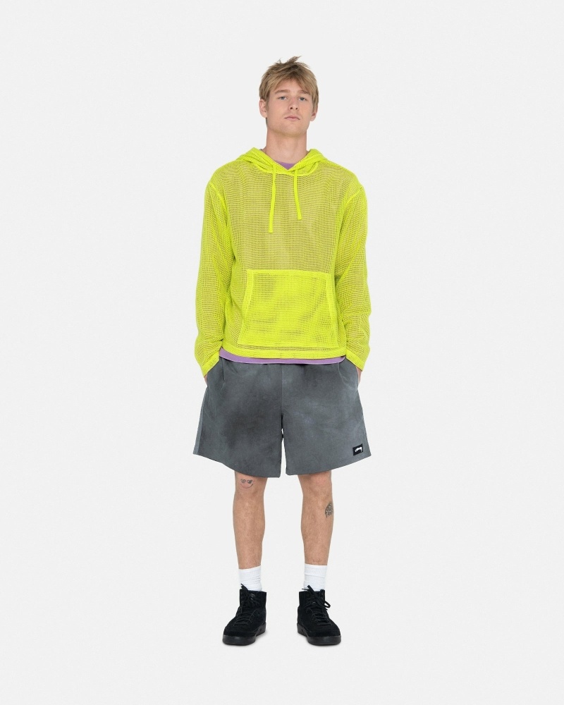 Light Green Men's Stussy Cotton Mesh Hoodies | AU0000033