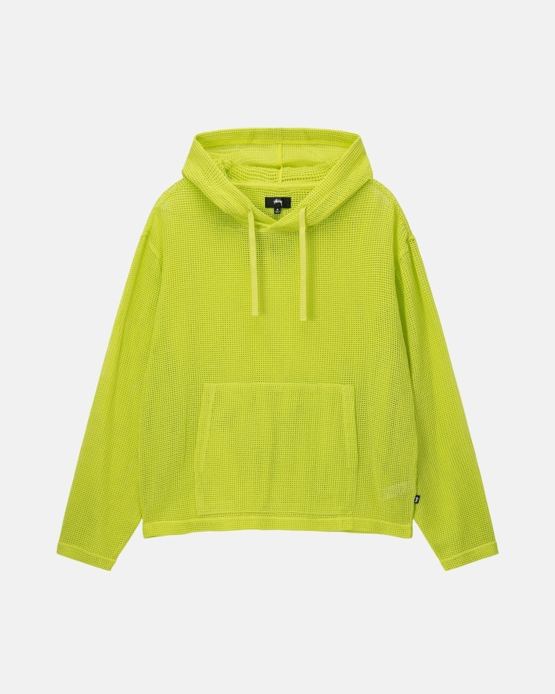 Light Green Men\'s Stussy Cotton Mesh Hoodies | AU0000033