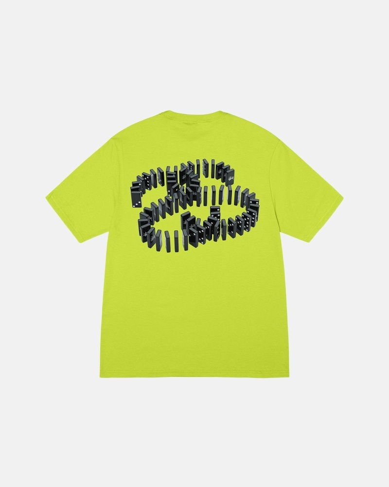 Light Green Men\'s Stussy Dominoes T Shirts | AU0000163