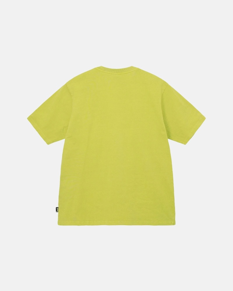 Light Green Men's Stussy Heavyweight Pigment Dyed Crew T Shirts | AU0000196