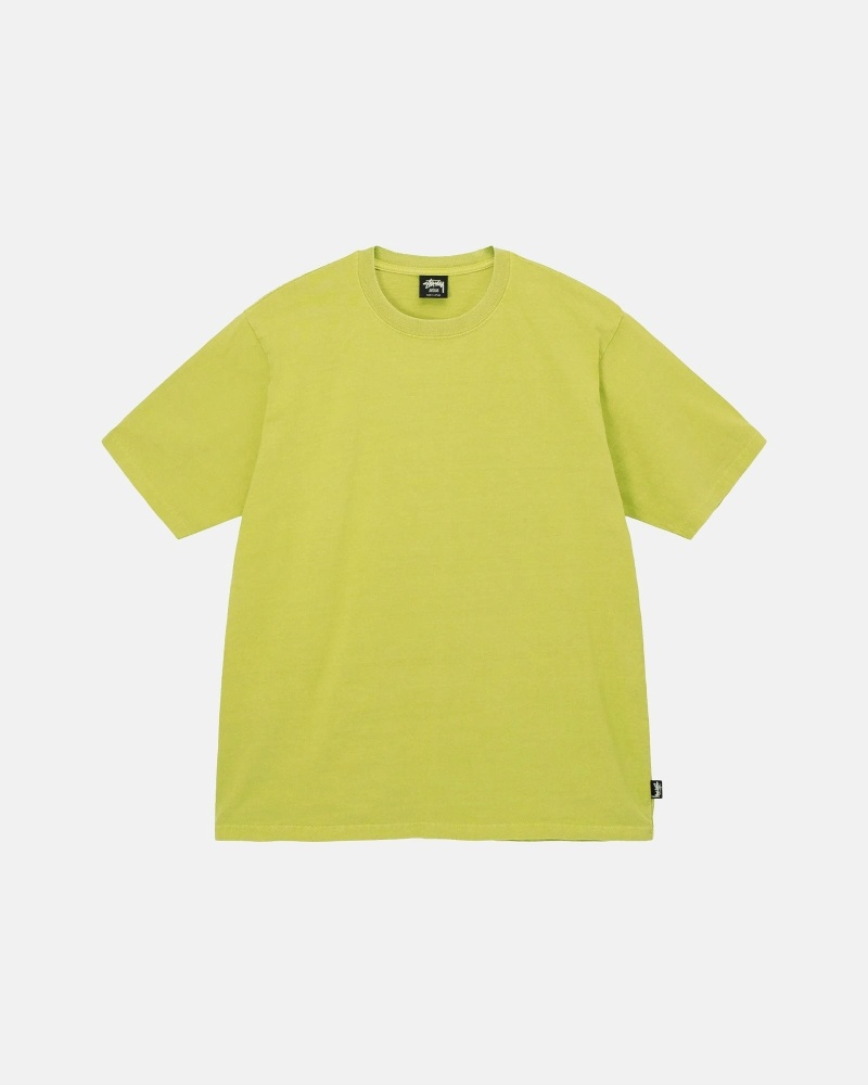 Light Green Men\'s Stussy Heavyweight Pigment Dyed Crew T Shirts | AU0000196