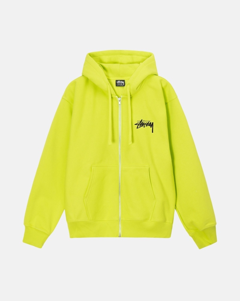 Light Green Men's Stussy Sara Zip Hoodies | AU0000059