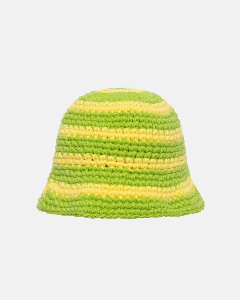 Light Green Men's Stussy Swirl Knit Bucket Hats | AU0000500