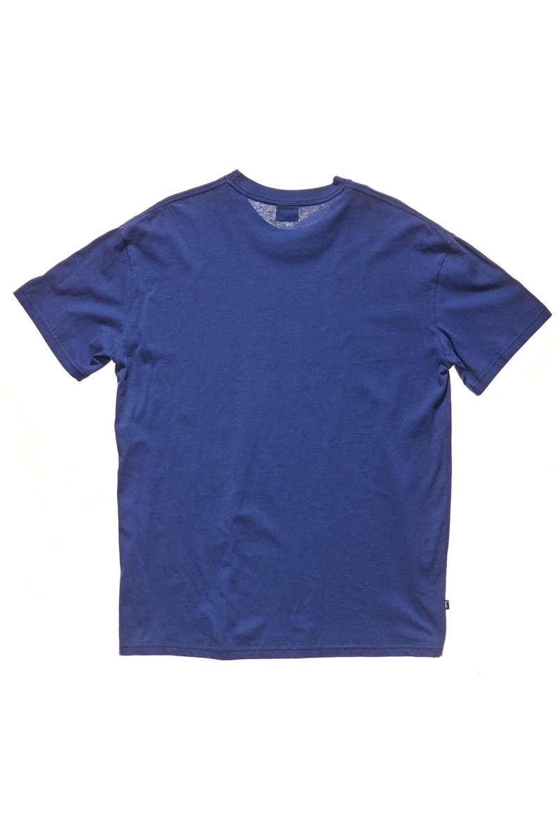 Navy Men's Stussy City Stack T Shirts | AU0000128