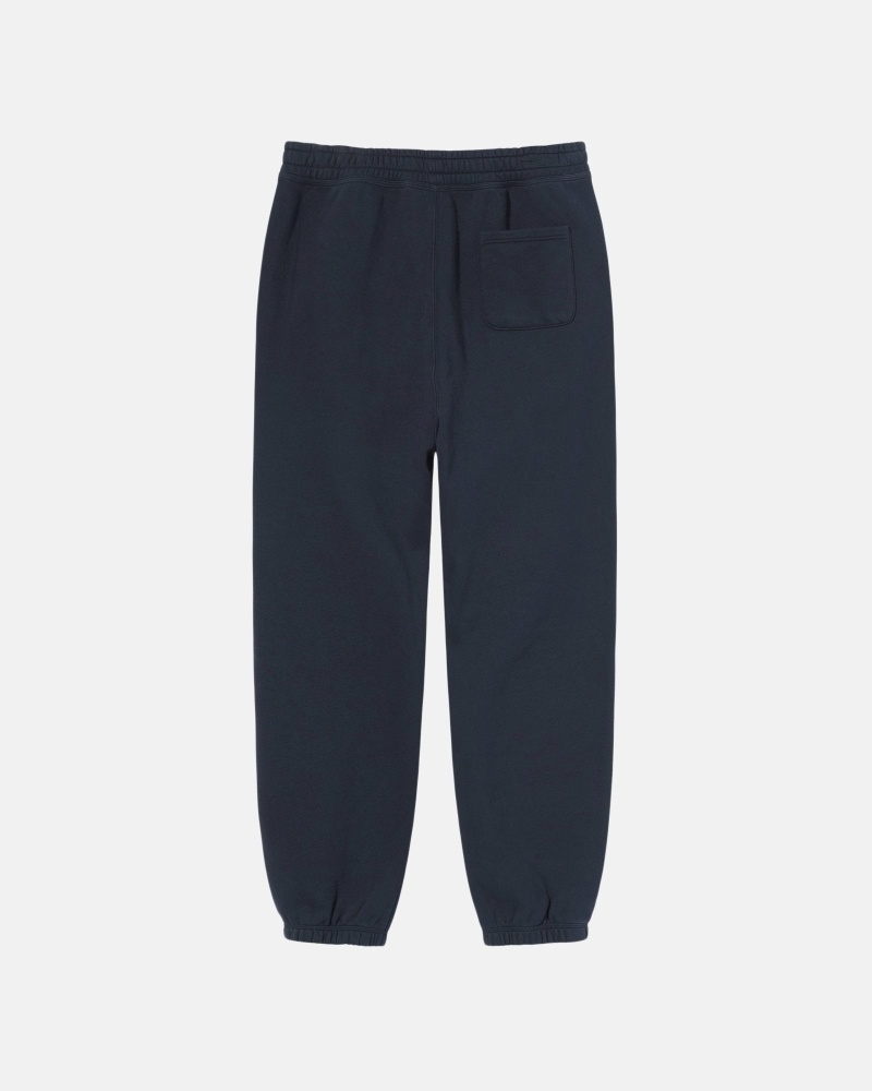 Navy Men's Stussy Overdyed Stock Logo Sweatpants | AU0000880