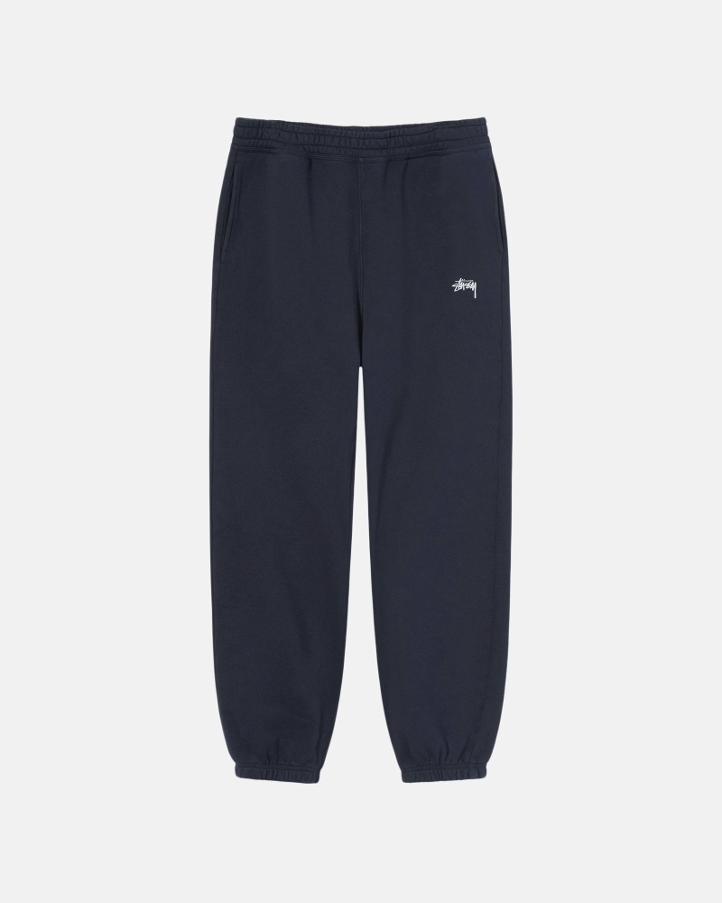 Navy Men\'s Stussy Overdyed Stock Logo Sweatpants | AU0000880