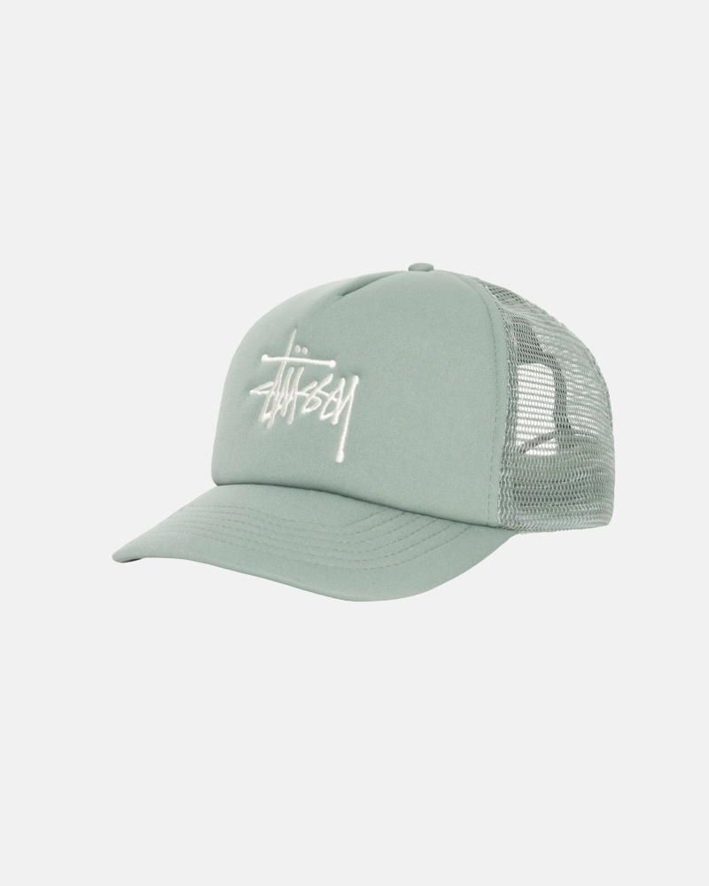 Olive Men's Stussy Big Basic Trucker Caps | AU0000401