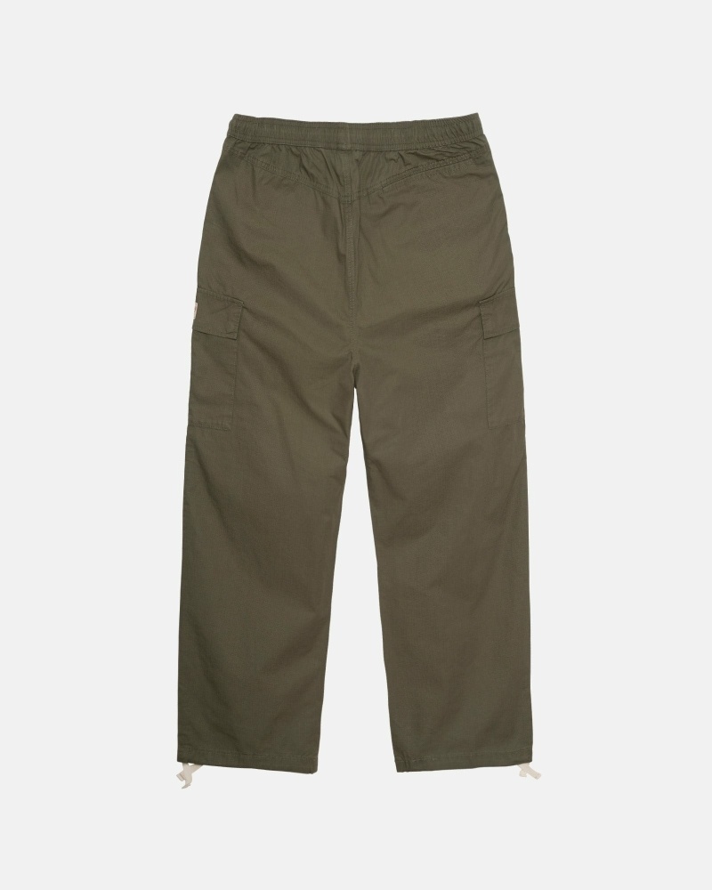 Olive Men's Stussy Ripstop Cargo Beach Pants | AU0000585