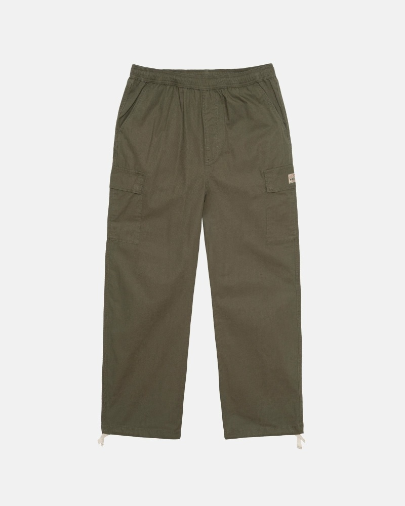 Olive Men\'s Stussy Ripstop Cargo Beach Pants | AU0000585