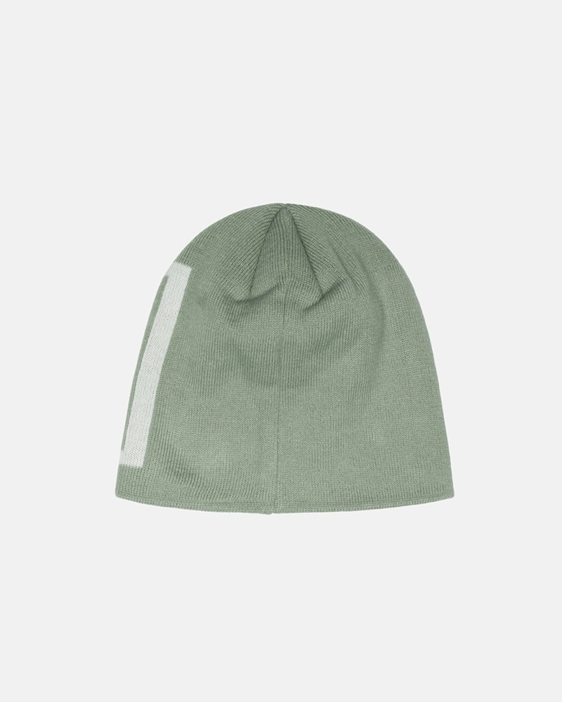 Olive Men's Stussy Ss Link Skull Caps | AU0000478