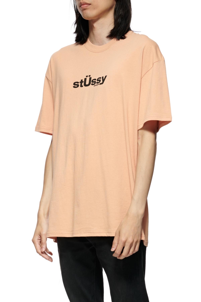 Orange Men's Stussy Big U SS T Shirts | AU0000114