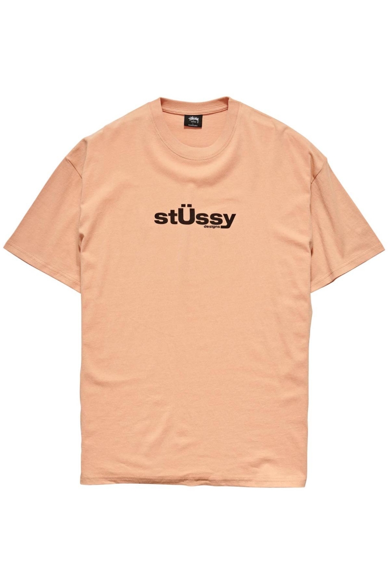 Orange Men\'s Stussy Big U SS T Shirts | AU0000114