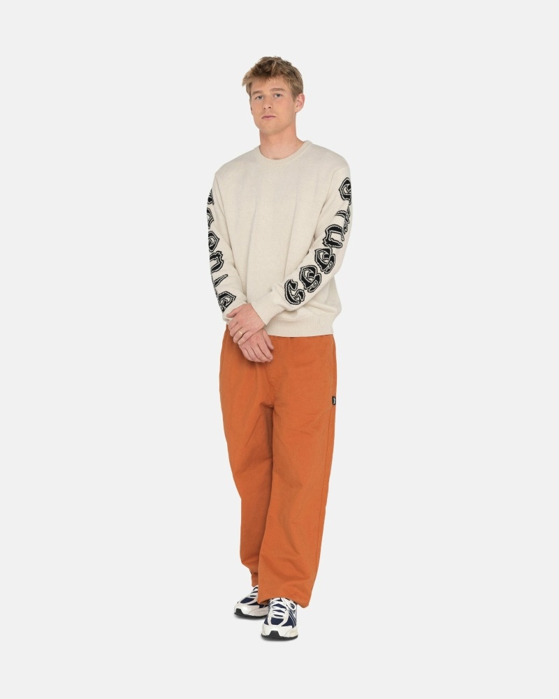 Orange Men's Stussy Brushed Beach Pants | AU0000545