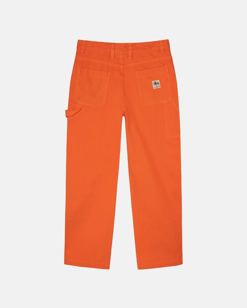 Orange Men's Stussy Canvas Work Pants | AU0000549