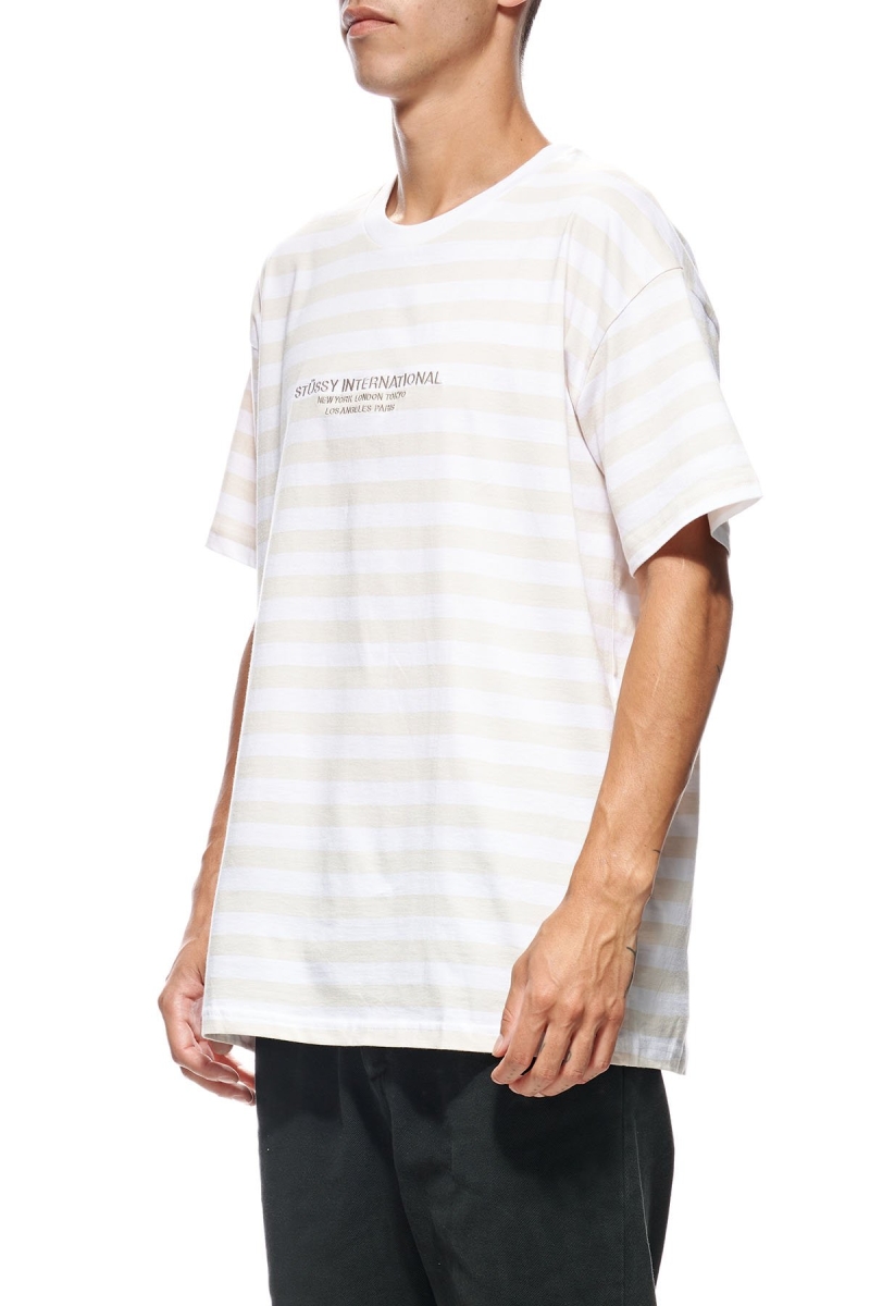 Orange Men's Stussy International Stripe SS T Shirts | AU0000225