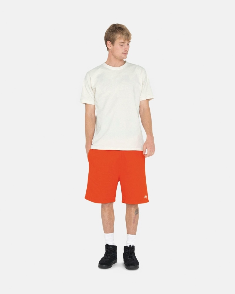 Orange Men's Stussy Overdyed Stock Logo Shorts | AU0000660