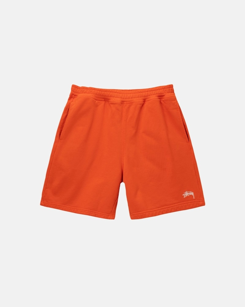 Orange Men\'s Stussy Overdyed Stock Logo Shorts | AU0000660