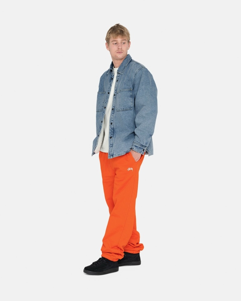 Orange Men's Stussy Overdyed Stock Logo Pant Sweatpants | AU0000887