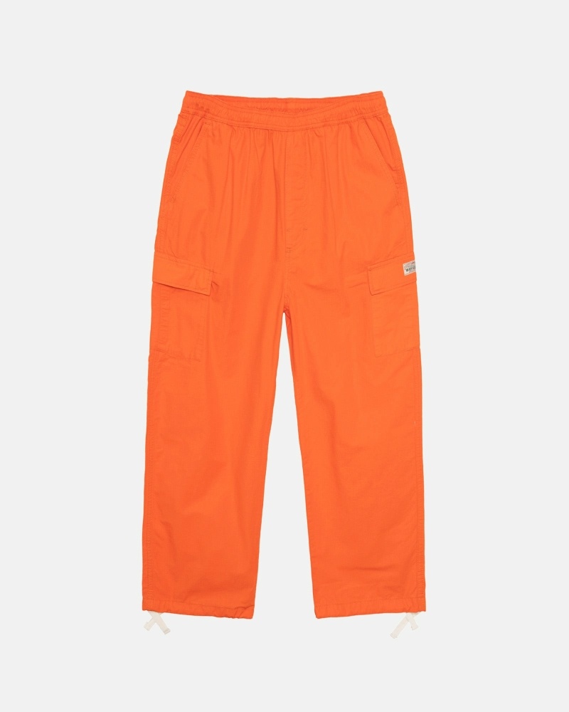 Orange Men\'s Stussy Ripstop Cargo Beach Pants | AU0000584